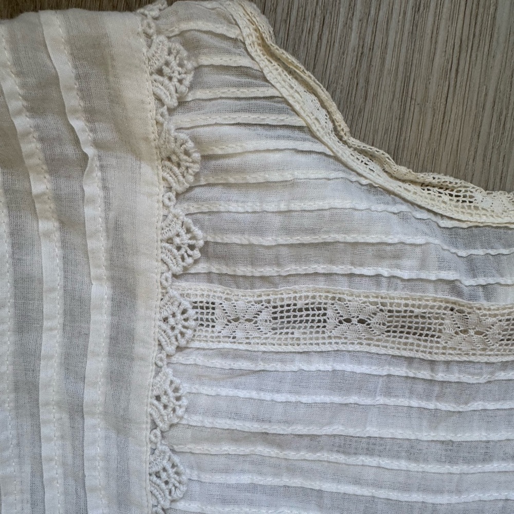 Free People Nobody Like you White Ivory Embroidered Cotton Boho Dress Size Small - Picture 4 of 13